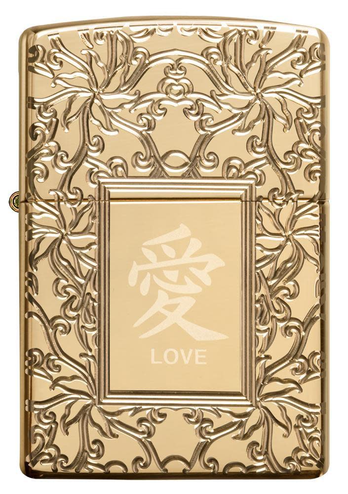 Front view of Armor™ High Polish Brass Chinese Love