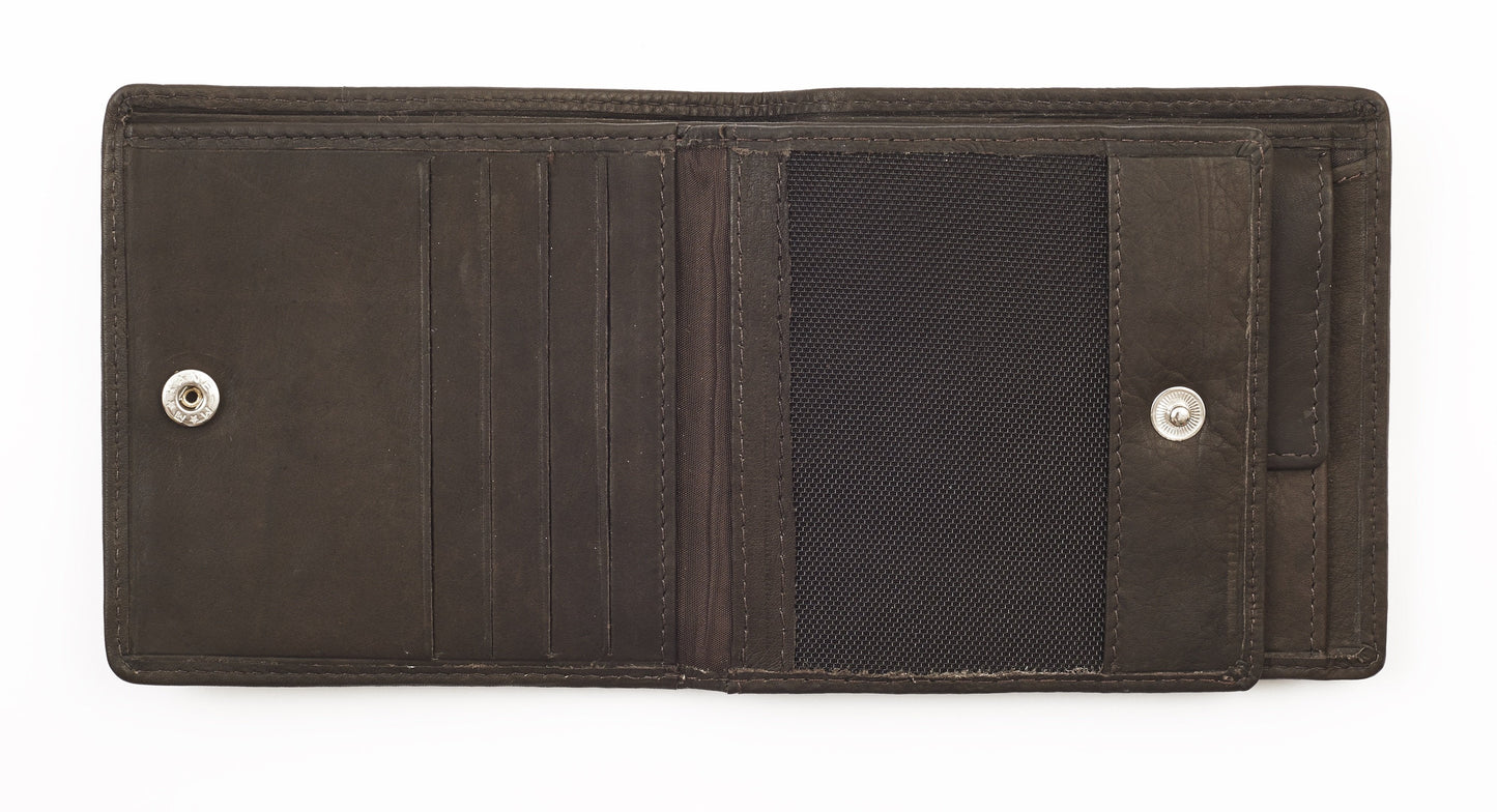 ZIPPO 25-WALLET Mocha & Grey, LEATHER & CANVAS