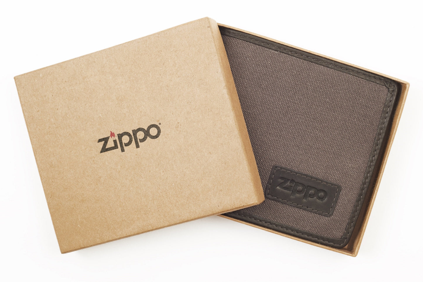 ZIPPO 25-WALLET Mocha & Grey, LEATHER & CANVAS