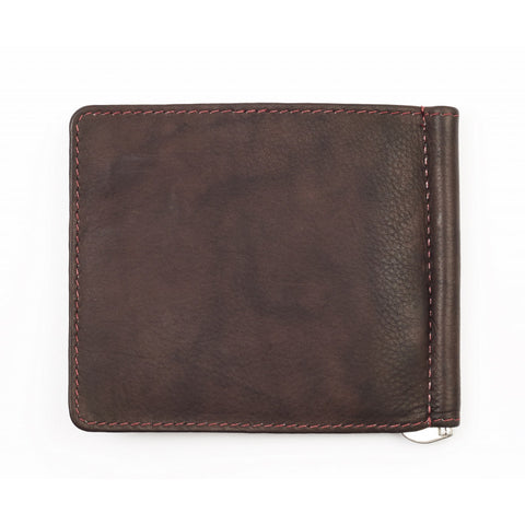 ZIPPO 26-CLIP WALLET BROWN LEATHER BI-FOLD