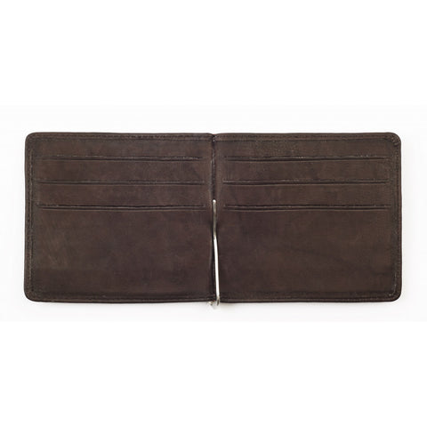 ZIPPO 26-CLIP WALLET BROWN LEATHER BI-FOLD
