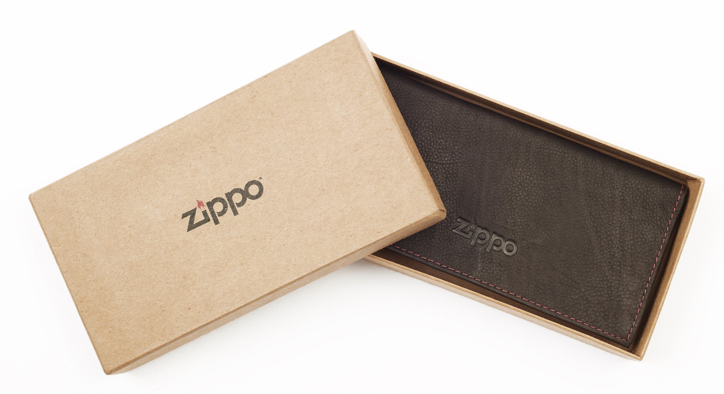 ZIPPO TOBACCO POUCH MOCCA LEATHER TRI-FOLD
