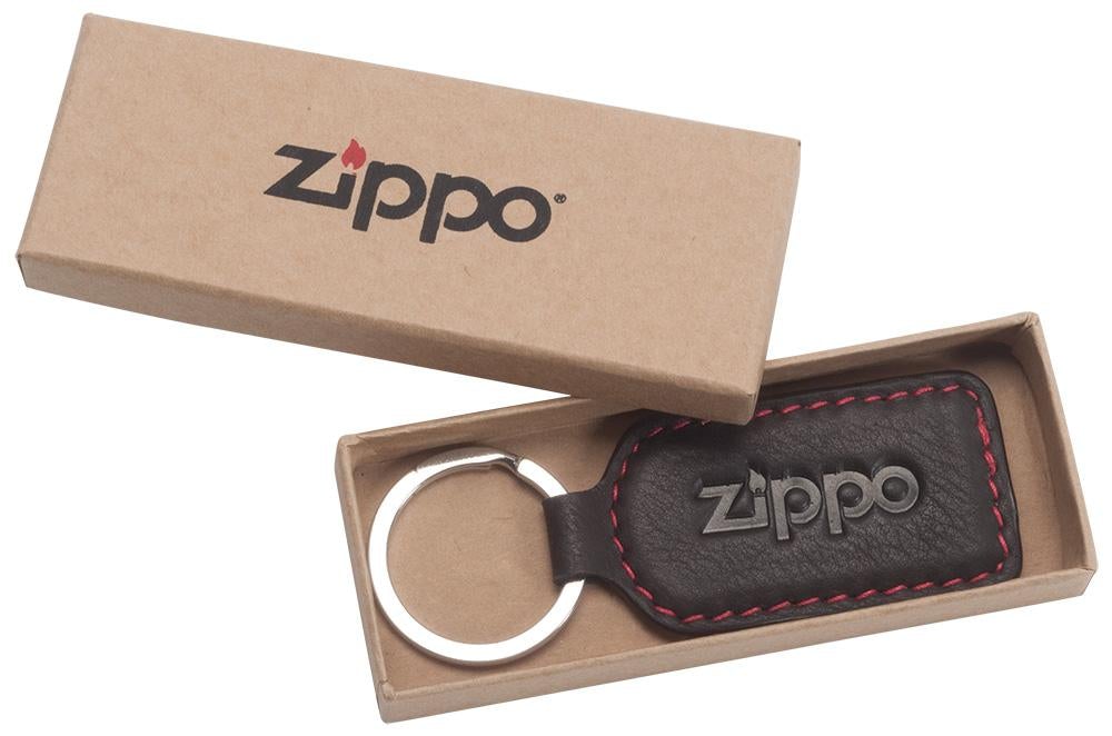 ZIPPO MOCHA LEATHER KEYRING