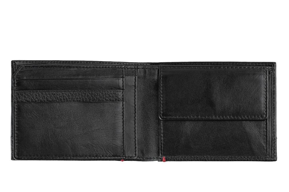 ZIPPO WALLET BLACK NAPPA 8CC ID COIN