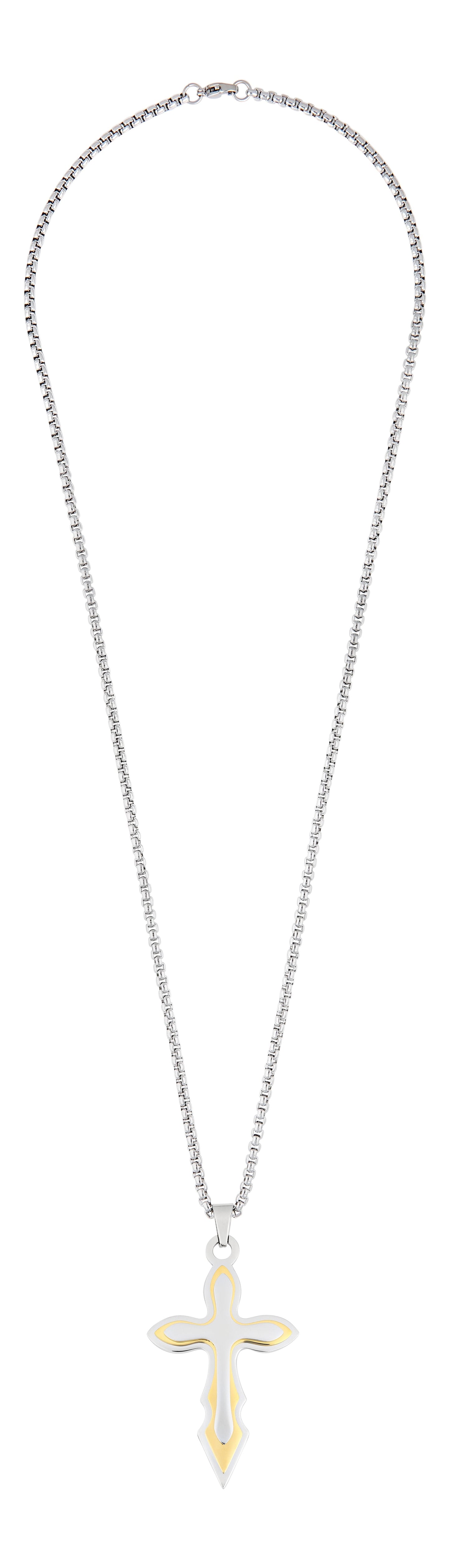 ZIPPO PENDANT NECKLACE CROSS SILVER/GOLD