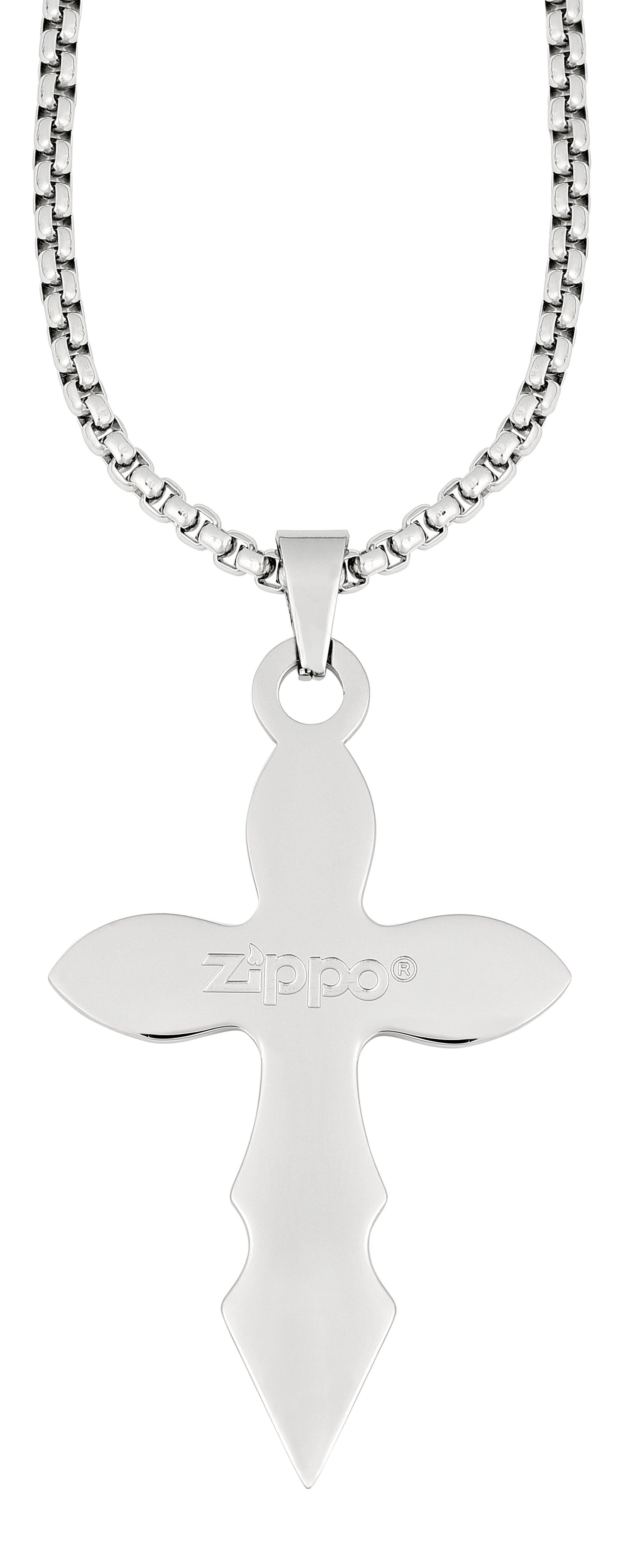 ZIPPO PENDANT NECKLACE CROSS SILVER/GOLD