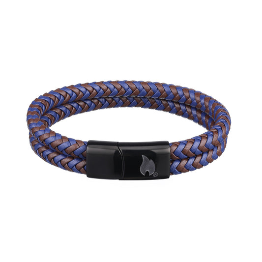 Braided Leather Bracelet Stainless Steel