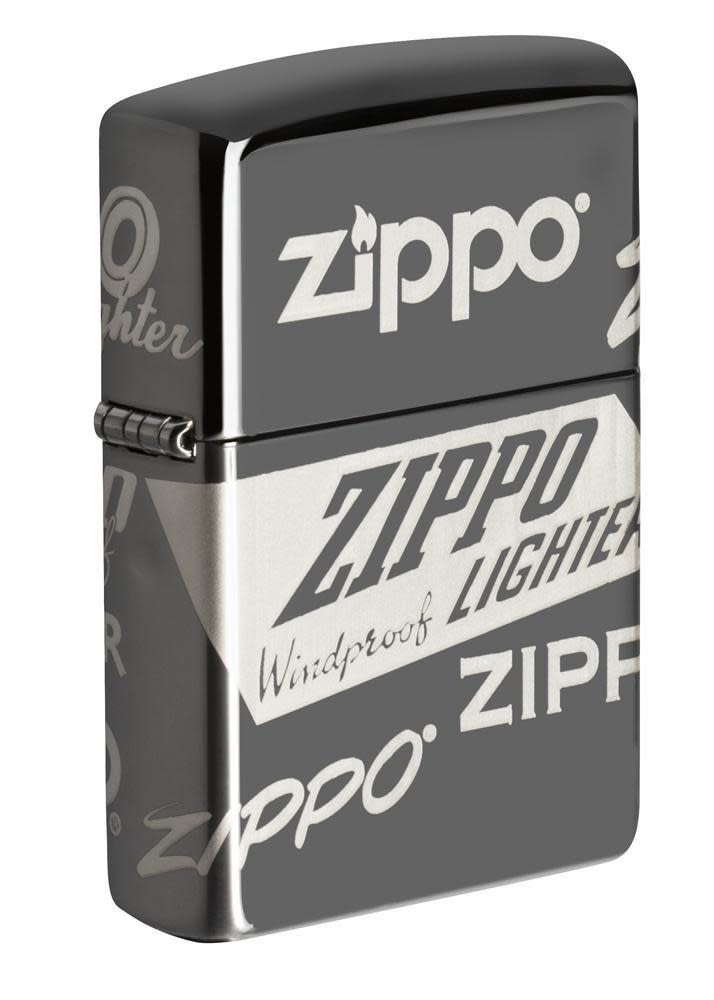 Front view of the Zippo Logo Design shot at a 3/4 catalog angle