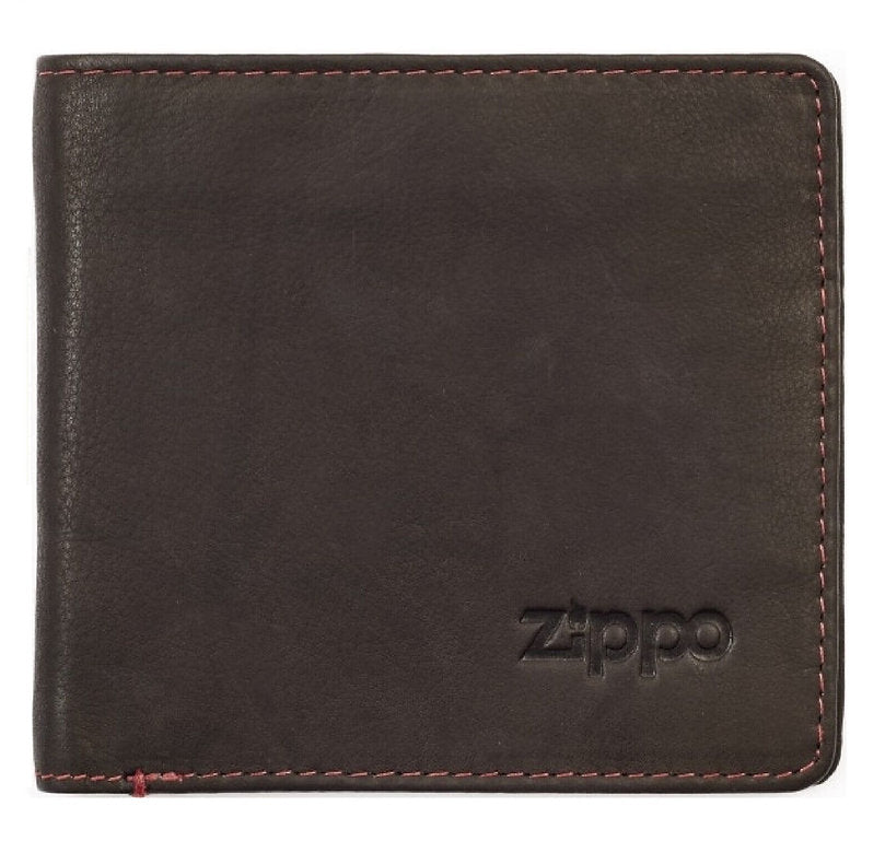 ZIPPO WALLET MOCHA LEATHER BI-FOLD WITH COIN POCKET