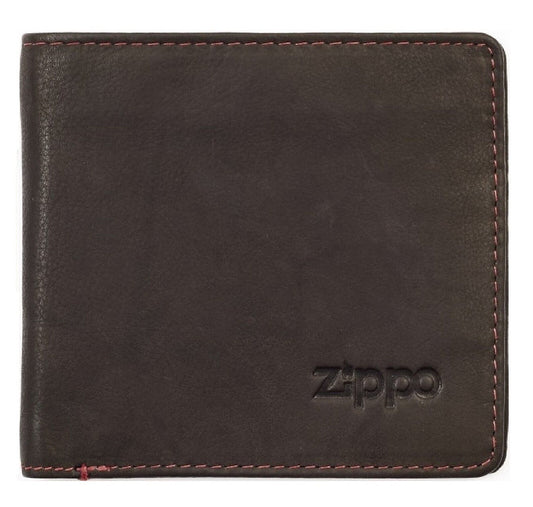 ZIPPO WALLET MOCHA LEATHER BI-FOLD WITH COIN POCKET