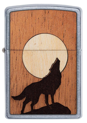 WOODCHUCK USA Howling Wolf Windproof Lighter Front View