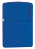 Front view of the Royal Blue Matte with Zippo Logo