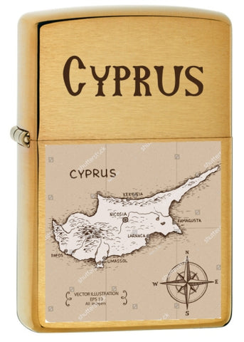 Cyprus Map Brass Regular
