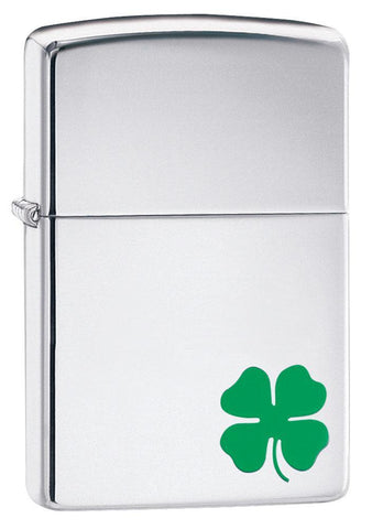 Front shot of Bit O' Luck Windproof Lighter standing at a 3/4 angle