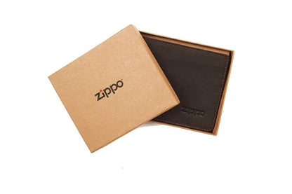 ZIPPO WALLET MOCHA LEATHER BI-FOLD WITH COIN POCKET