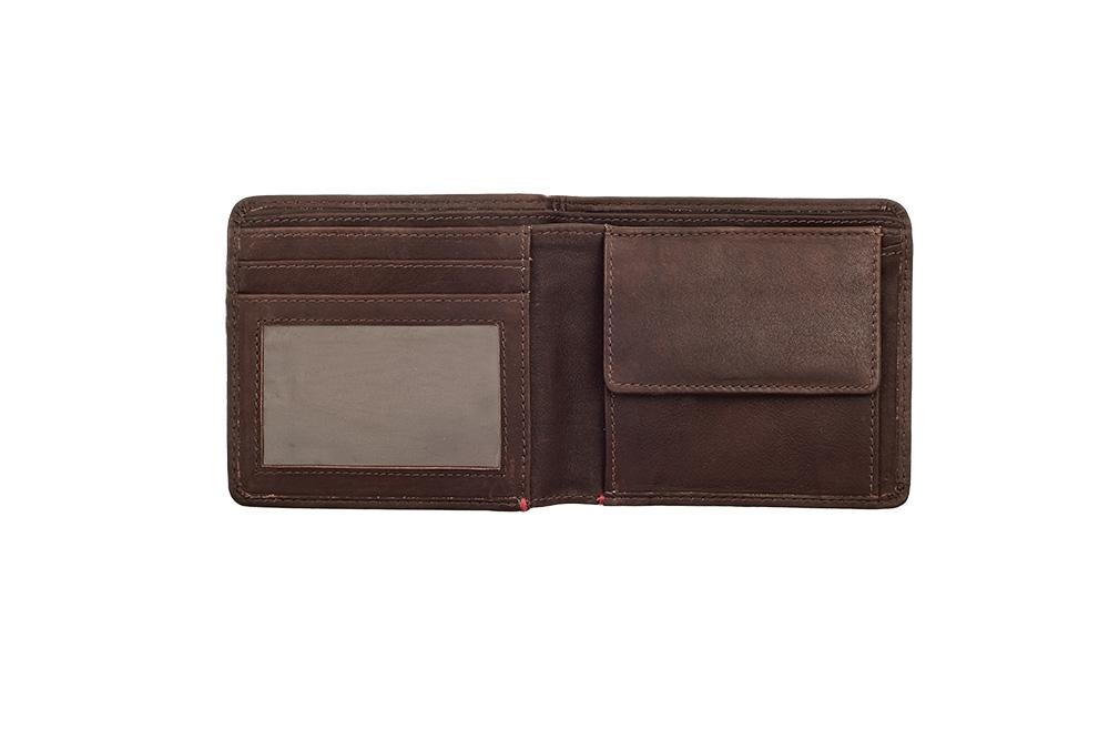 ZIPPO WALLET MOCHA LEATHER BI-FOLD WITH COIN POCKET