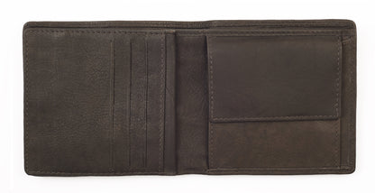 ZIPPO 25-WALLET Mocha & Grey, LEATHER & CANVAS