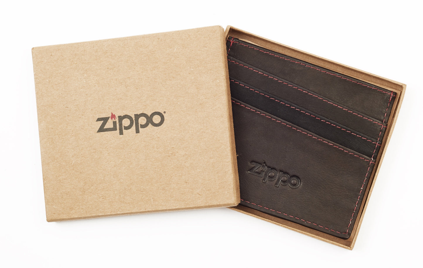 ZIPPO 27-WALLET MOCCA LEATHER CREDIT CARD HOLDER