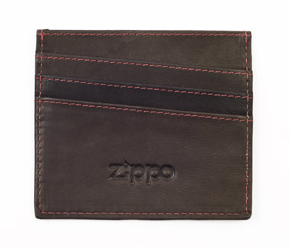 ZIPPO 27-WALLET MOCCA LEATHER CREDIT CARD HOLDER