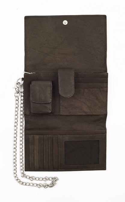 ZIPPO BIKER WALLET MOCCA LEATHER