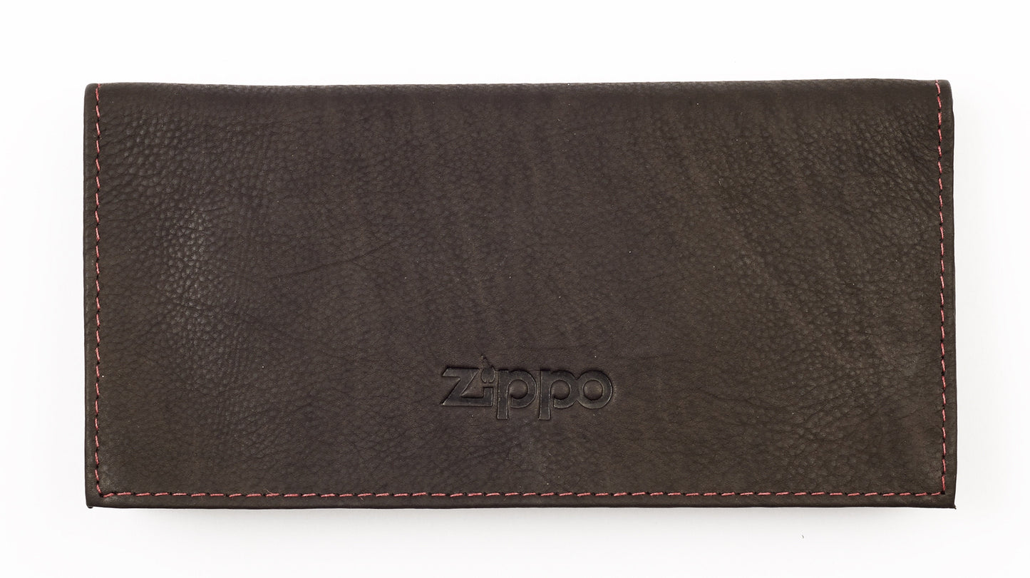 ZIPPO TOBACCO POUCH MOCCA LEATHER TRI-FOLD