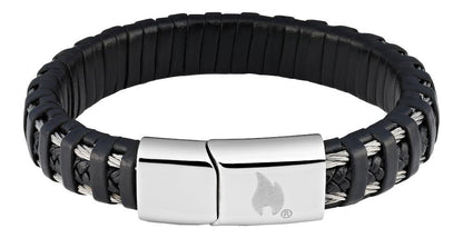 ZIPPO LEATHER BRACELET W SSTEEL