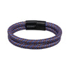 Braided Leather Bracelet Stainless Steel 