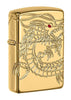 Front shot of Armor® Asian Dragon 360-Degree Gold-Plate Windproof Lighter standing at a 3/4 angle