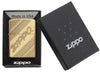 Zippo Coiled Deep Carve Engraving on a High Polish Brass Lighter - Packaging