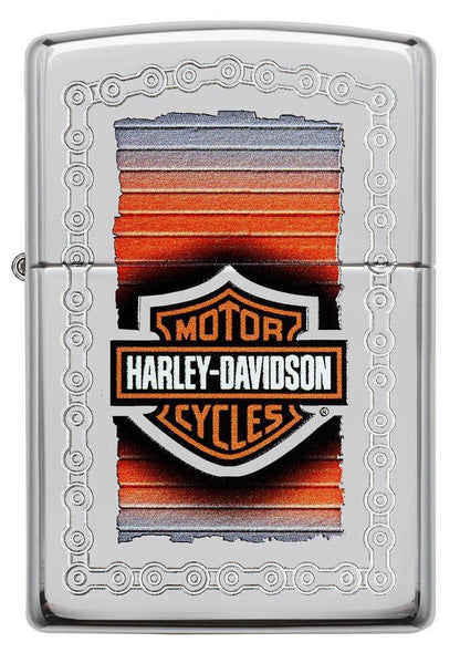 Front shot of Harley-Davidson High Polish Chrome Windproof Lighter