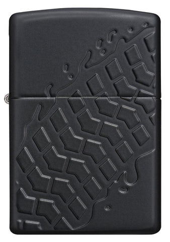 Front view of Tire Tread Armor Black Matte Windproof Lighter