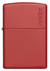 Front view of Classic Red Matte Zippo Logo Windproof Lighter