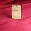 Lifestyle image of Armor™ High Polish Brass Chinese Love standing on a red background