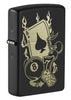 Front shot of Gambling Design Windproof Lighter standing at a 3/4 angle
