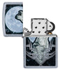 Howling Wolf Design Windproof Lighter with its lid open and not lit