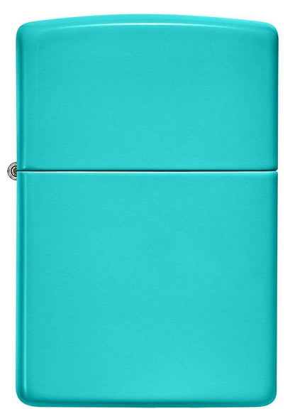Front of Classic Flat Turquoise Windproof Lighter