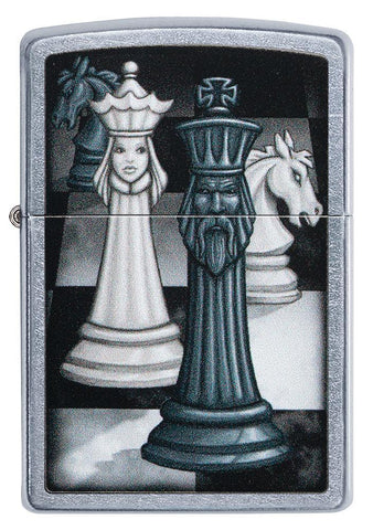 Front of Chess Game Design Street Chrome™ Windproof Lighter