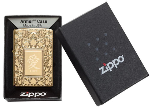 Armor™ High Polish Brass Chinese Love in its packaging