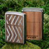 Lifestyle Image of WOODCHUCK USA Herringbone Sweep Windproof Lighter front and back