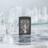Lifestyle image of Zippo Chess Design High Polish Black Windproof Lighter.