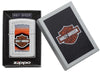 Harley-Davidson High Polish Chrome Windproof Lighter in its packaging