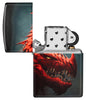 Zippo Dragon Design 540 White Matte Windproof Lighter with its lid open and unlit.