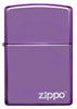 Front view of Classic High Polish Purple Zippo Logo