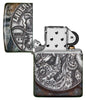 Pirate Coin 540 Color Design Windproof Lighter with its lid open and unlit