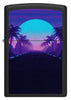 Front shot of Sunset Black Light Design Black Lighter Black Matte Windproof Lighter.
