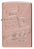 Front view of Zippo Script Collectible Armor Rose Gold Windproof Lighter.