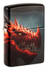 Front shot of Zippo Dragon Design 540 White Matte Windproof Lighter standing at a 3/4 angle.