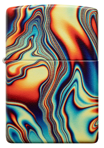 Front view of Zippo Colorful Swirl Design Glow in the Dark 540 Color Windproof Lighter.