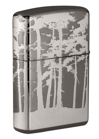 Back shot of Squatchin' In The Woods 360° Design Windproof Lighter standing at a 3/4 angle
