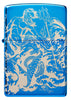 Front shot of Zippo Atlantis Design High Polish Blue Windproof Lighter.